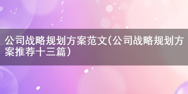 和记娱乐网公司战术筹备计划范文(公司战术筹备计划篇)